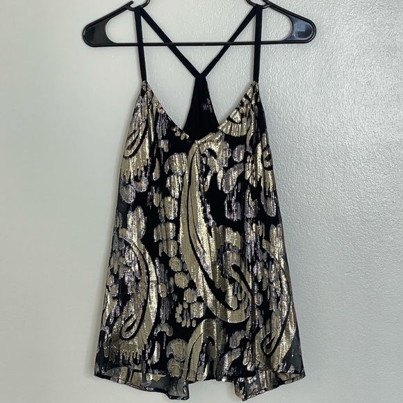 Ella Moss Metallic Paisley Silk Tank - Picture 9 of 10